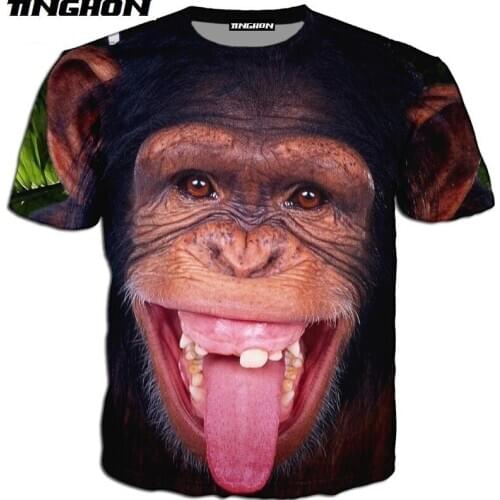 XS-7XL New Men Animal T Shirt Orangutan/Monkey 3D Print Men Women Short Sleeves Summer Streetwear Casual T shirt 02