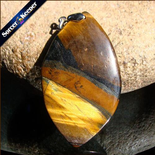 Women & Men Fashion Jewelry Pendant Necklaces With Chain Wholesale Natural Blue Tigers Eye Quartz Stone Colares Femininos RS427