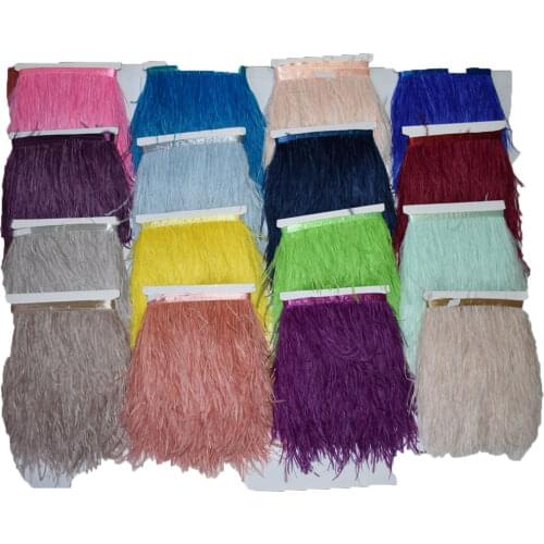 1m/lot Trim Ostrich Fringe Fluffy Ostrich Plumes Ribbon Feathers Wedding Garment Skirt Decoration IF40