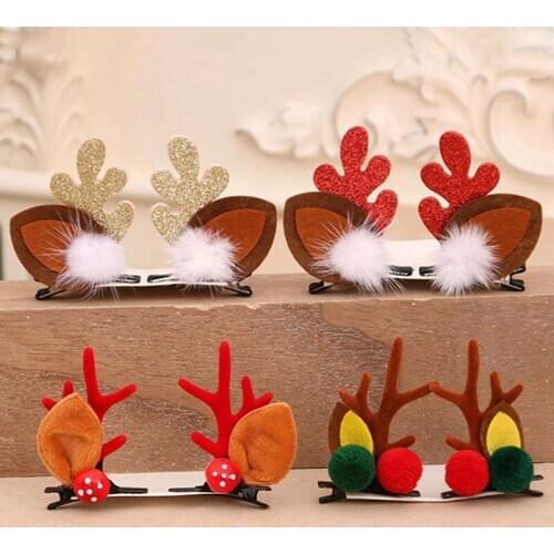 2 Pcs/set Christmas Antlers Hair Clip Christmas Decoration Hairpin Hair Accessories Hair Styling Tools For Girl Kid