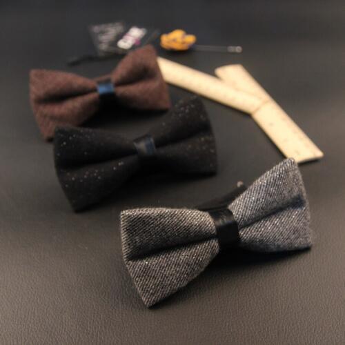 21colors mens bow tie British style business korean fashion designer solid wool bowtie business 100pcs/lot black grey