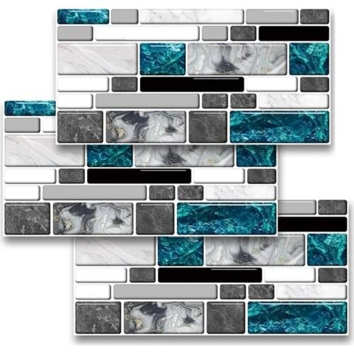 27 PCS Marble Bricks Self-Adhesive PVC Wall Stickers DIY Bathroom Kitchen Wall Tile Stair Sticker-ABUX