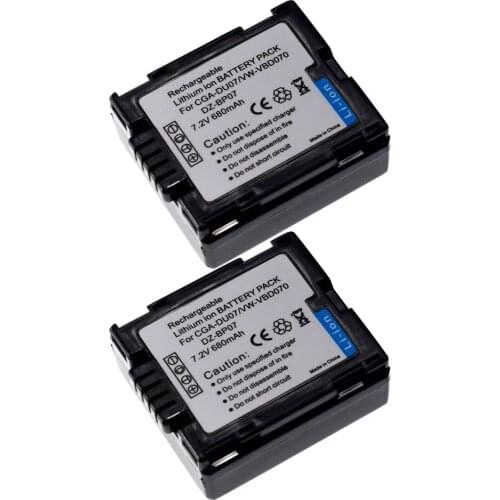 2X CGA-DU07 Battery for HITACHI DZ-MV3000 GX3100E MV4000E MV3000E BP07PW MV5000E BD10HA BX31A BX35A BP14SW BX31E