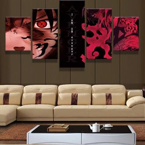 5 Pieces Canvas Wall Art HD Print Painting Cartoon Ninja Picture For Modern Home Decorative Bedroom Living Room Decor Posters