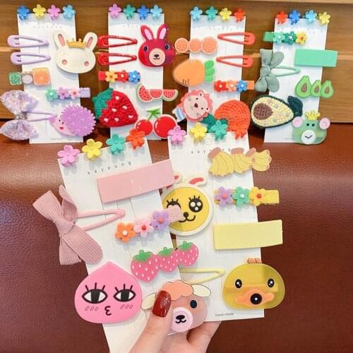 8PC/Set Hot Sell Lovely Girls Hair Claws Cute Cartoon Pattern Child Hairpins Fashion Hair Clips Hair Accessories Ornament Suit