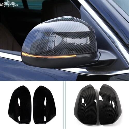 ABS Piano/Carbon Fiber Style For BMW X5 F15 X6 F16 2014 15 to 2019 Car Rearview Mirror Trim Decoration Shell Cover Protection