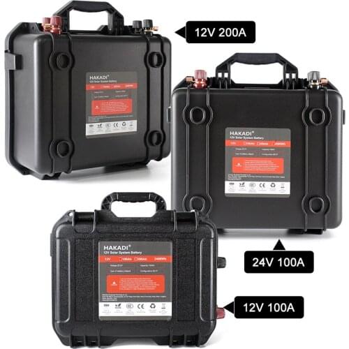 Lifepo4 Battery 12V 100Ah 12V 200Ah 24V 100Ah Rechargeable Battery Pack Build in BMS For Solar System RV Camping EU US Tax Free