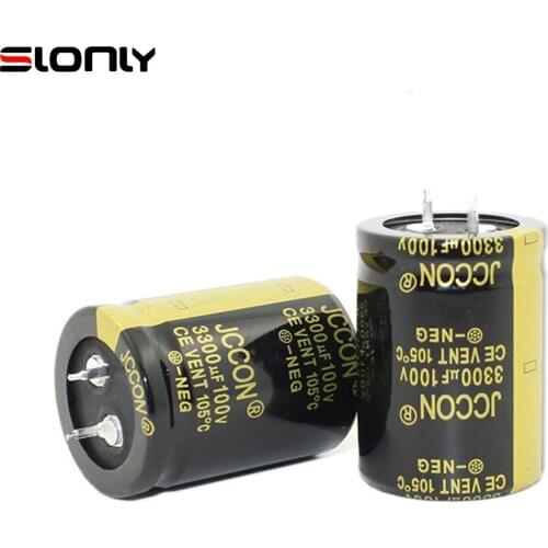 2pcs-14pcs 30x40m 3300uF 100V 105 ℃ Pitch 10mm JCCON Horn Black Gold Audio Amplifier Filter Aluminum Electrolytic Capacitors