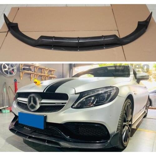 REAL CARBON FIBER Front Lip Spoiler Bumper Cover FOR Mercedes-Benz C Class W205 C63 C43 AMG Coupe C180 C200 C260 C300 2015-2018
