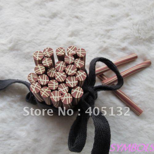 M-41 Free Shipping 100pcs 5mm Brown Cane Polymer Clay Cane Fancy Nail Art Polymer Clay Cane