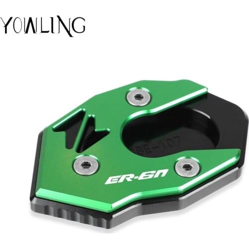 Motorcycle Side Stand Enlarge extension Kickstand Extension Foot Plate Pad For KAWASAKI ER6N 2011 2012-2014 Side Stand Enlarge
