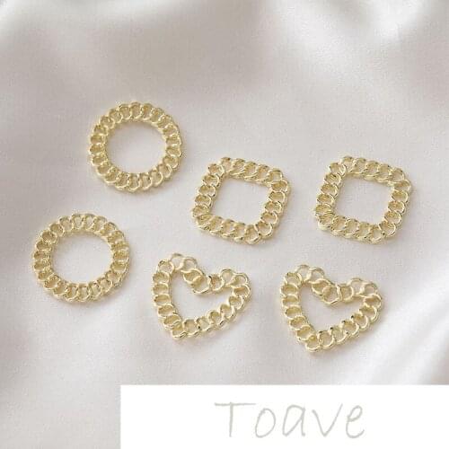 Alloy chain round peach heart square diy earpiece hand as a material accessory