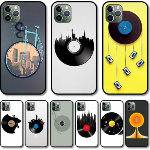 The old disc Phone Case cover For iphone 12 11 8 7 6 s XR Pro Max PLUS X XS SE 2020 mini black cell shell