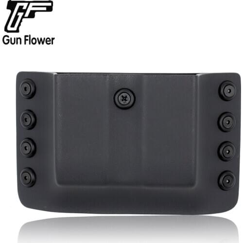 Gun&Flower 9mm Double Stack Mag Pouch Case Kydex Magazine Holder Holster for G17/19/22/23/31/32