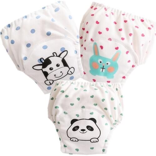 Print Baby Diapers Reusable Underwear Breathable Diaper Nappies Cover Waterproof Cotton Cloth Diaper Baby Training Pants
