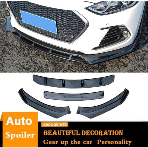 For Hyundai Elantra Body kit Spoiler 2016 2017 2018 2019 front Bumper Diffuser Bumpers Protector Rear Spoiler ABS rear lip 3pcs
