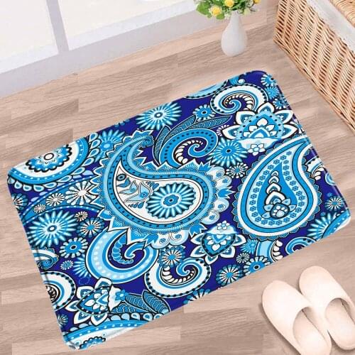 Home Floor Mats Indian Bohemian Doormat Bathroom Carpet Geometry Toilet Bath Mat Door Bedroom Kitchen Rug Flannel Fabric Washabl