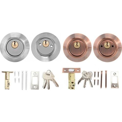 Double Cylinder Door Lock Stainless Steel Security Anti-Theft Door Bolt Double Sided Lock Adjustable Center Distance With Keys