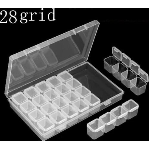 28 slots jewelry diamond painting accessories box embroidery case cross stitch sewing Tools holder storage Nail Art manicure