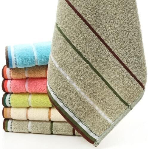 34*34cm Cotton Solid Square Striped Children Home Textile Towels Soft Absorbent Bath Sheet Bathroom Face Hand Towel 6 Pcs/lot