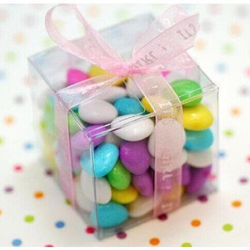5*5cm candy box bag chocolate clear gift package for Birthday Wedding Party Decoration supplies DIY baby shower plastic