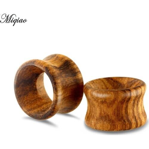 Miqiao 1PCS New Bamboo Wood Ear Tunnels Piercing Plugs Tunnel Expander Piericing Stretcher Body Piercing Jewelry for Women Men
