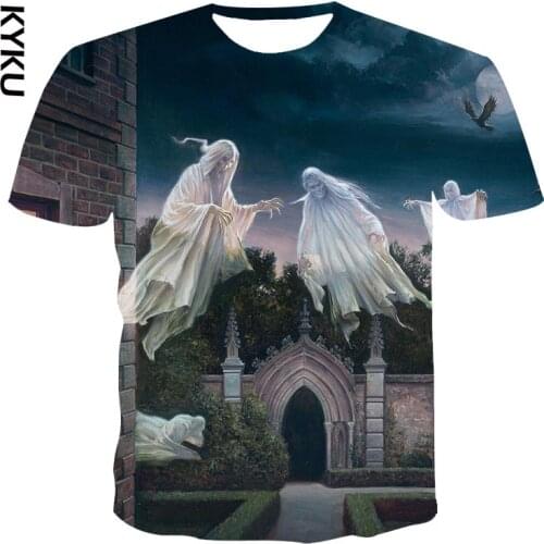 Fashionable Mens Shirt Very High Quality Colorful 3D Shirt Ghost Pattern Unisex T-shirt for Men and Women