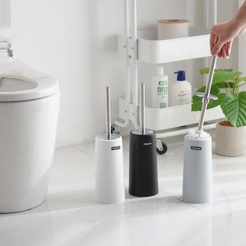 Creative Toilet Brush Set With Seat Cover Household Soft Hair Long Handle No Dead Ends Bathroom Cleaning Brush Accessories