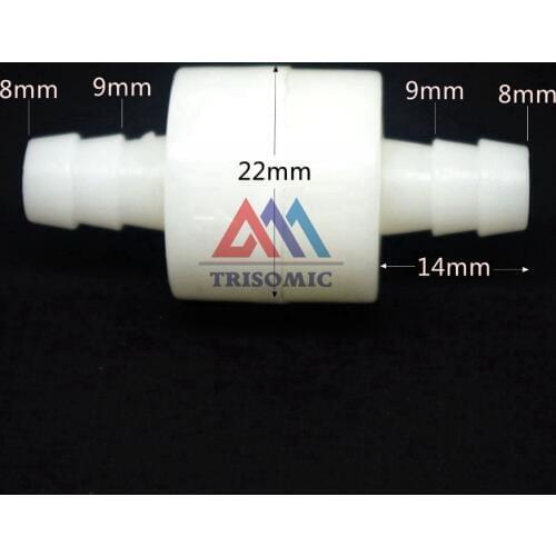 8mm One Way Valve Material POM Non-Return Valve Check valve pressure 0.04MPA-1.0MPA white type acid and alkali resistant