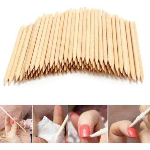50 / 100 Pcs Nail Art Design Orange Wood Stick Sticks Cuticle Pusher Remover Manicure Pedicure Care Professional Nail Art Tool