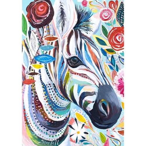 Full Round Diamond Painting with AB Colorful Horse Peacock 5D Diamond Embroidery Mosaic Cross Stitch Animal Art Home Decor Gift