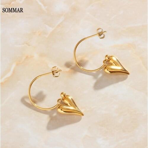 SOMMAR Arrival Gold Filled Female Friend stud earrings Makings, heart-shaped women earrings fine fashion jewelry