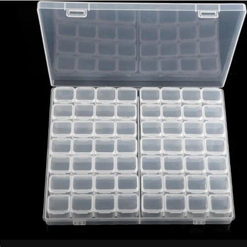 28/56/224 Slot Transparent Plastic Storage Box Diamond Painting Accessories Tool Nail Art Rhinestone Bead Storage Box