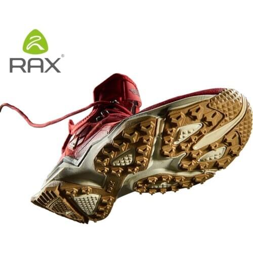 RAX Mens Waterproof Hiking Anti-slip Trekking Multi-terrian Mountaineer Shoes for Winter Breathable Warming of Genuine Leather