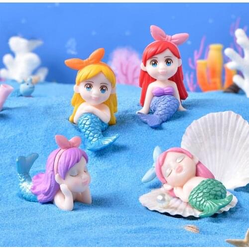 Mermaid Cake Decor Little Mermaid1st Cake Topper Under the Sea Cute Princess DIY Micro Toy Happy Birthday Party Decor Kids Girl