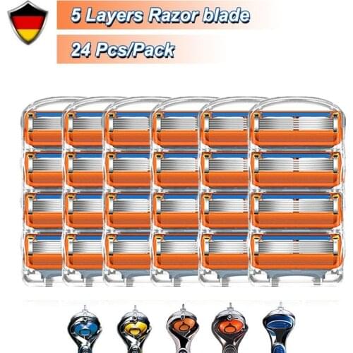 Replaceable Blade Fit Fusion 5 Proglide Proshield 5 Layers Manual Shaving Safety Razor Blades For Men Shaving Cassettes