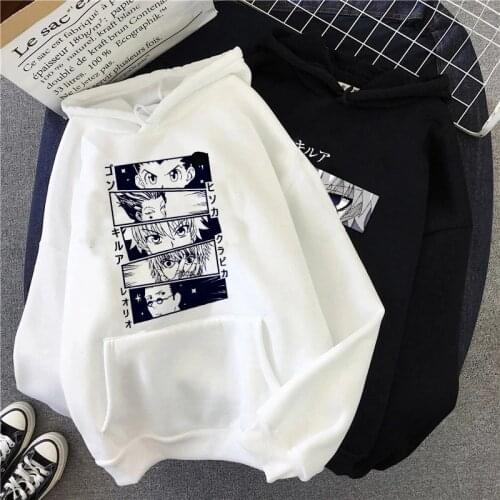 Hunter X Hunter Killua Zoldyck Devil Eye Print Anime Hoodies Men Unisex Streetwear Kawaii Hisoka Sweatshirt Hip Hop Hoody Male