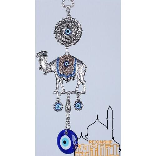 Turkey blue eyed camel metal ornaments Muslim peace pendant hanging evil "eye of the devil