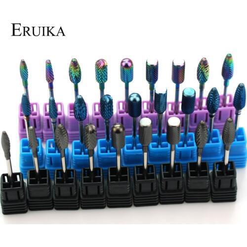9 Types Black Blue Rainbow Carbide Nail Drill Bit Milling Cutter Machine for Manicure Apparatus Nail File Accessories Nail Tools