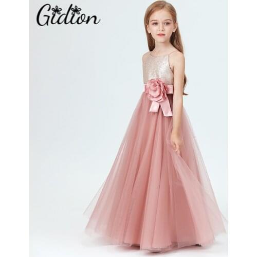 Tulle Flower Girl Dress Party Appliques Long Sleeve For Wedding Birthday Ball Gown First Holy Communion Prom Dresses