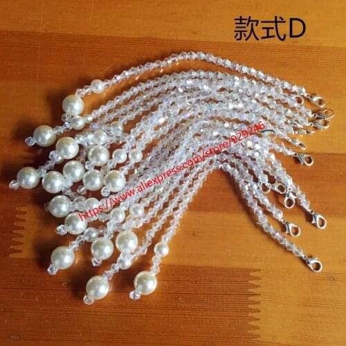 Blingbling crystal trims with hook for fur coat accessory DIY hand crafts supply pearl fringe for garments bags decoration
