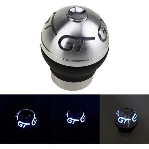 Blue LED Light Universal Car Aluminum Manual 5 6 Speed Gear Shift Knob Shifter Lever