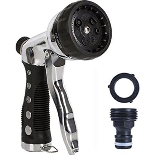 Water gun Full-metal zinc alloy electroplating high-pressure water gun Adjustable multifunctional car wash watering spray gun