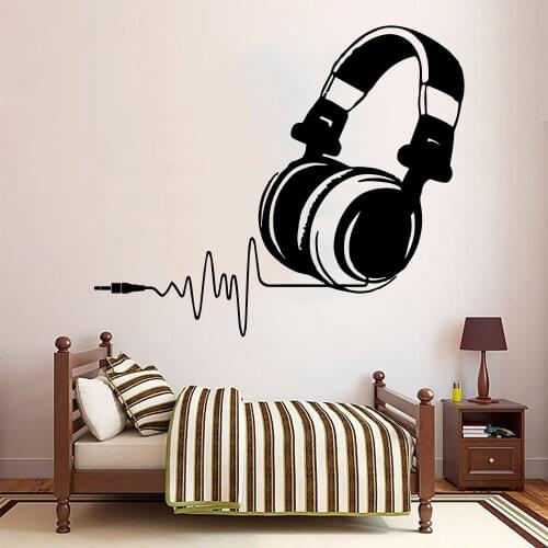 Funny Headset Sticker Waterproof Vinyl Wallpaper Home Decor For Home Decor Living Room Bedroom Vinyl Mural Decal