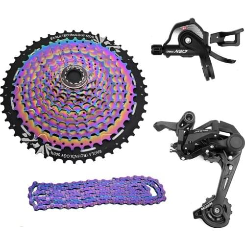 Sensah Colorful 11 Speed MTB Groupset Shifter Rear Derailleur X11 Chain 11s 11-50T Cassette Rainbow 4 kits For Shimano XT M8000
