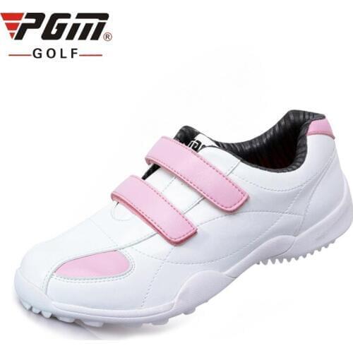Pgm Women Golf Shoes Light Breathable Waterproof Training Sneakers Ladies Non-Slip Hook Loop Sports Shoes AA10098