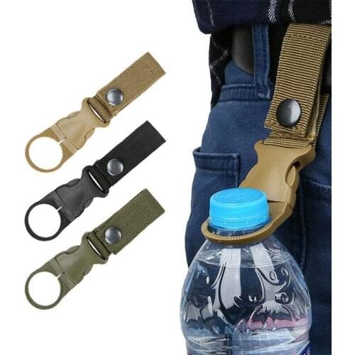 1Pc Hanging Bottle Buckle Clip Carabiner Portable Water Bottle Ring Holder Keychain Belt Webbing Strap for Camping Hiking Travel