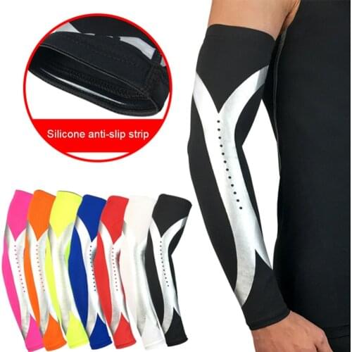 1pcs Warmers Sports Elastic Arm Guard Basketball Volleyball Arm Sleeves Cycling Running UV Sun Protection Sport Elbow Pads