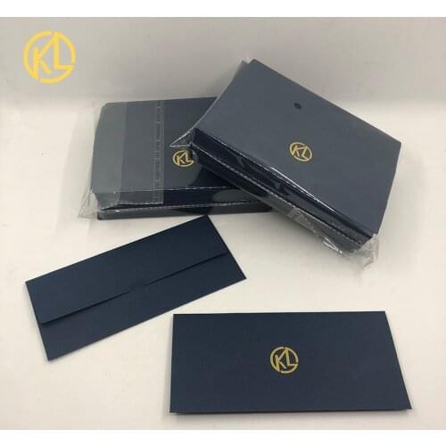100pcs paper Material Blue color envelope with Gold Hot Stamp Logo For Good Selling of Zimbabwe banknote and all Gold Banknotes