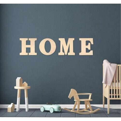 12" Height Wooden Letters Home Decor 3D Letters Wall Wood Color DIY Letter Unfinished Wooden Letters Paint Ready Wall Decor